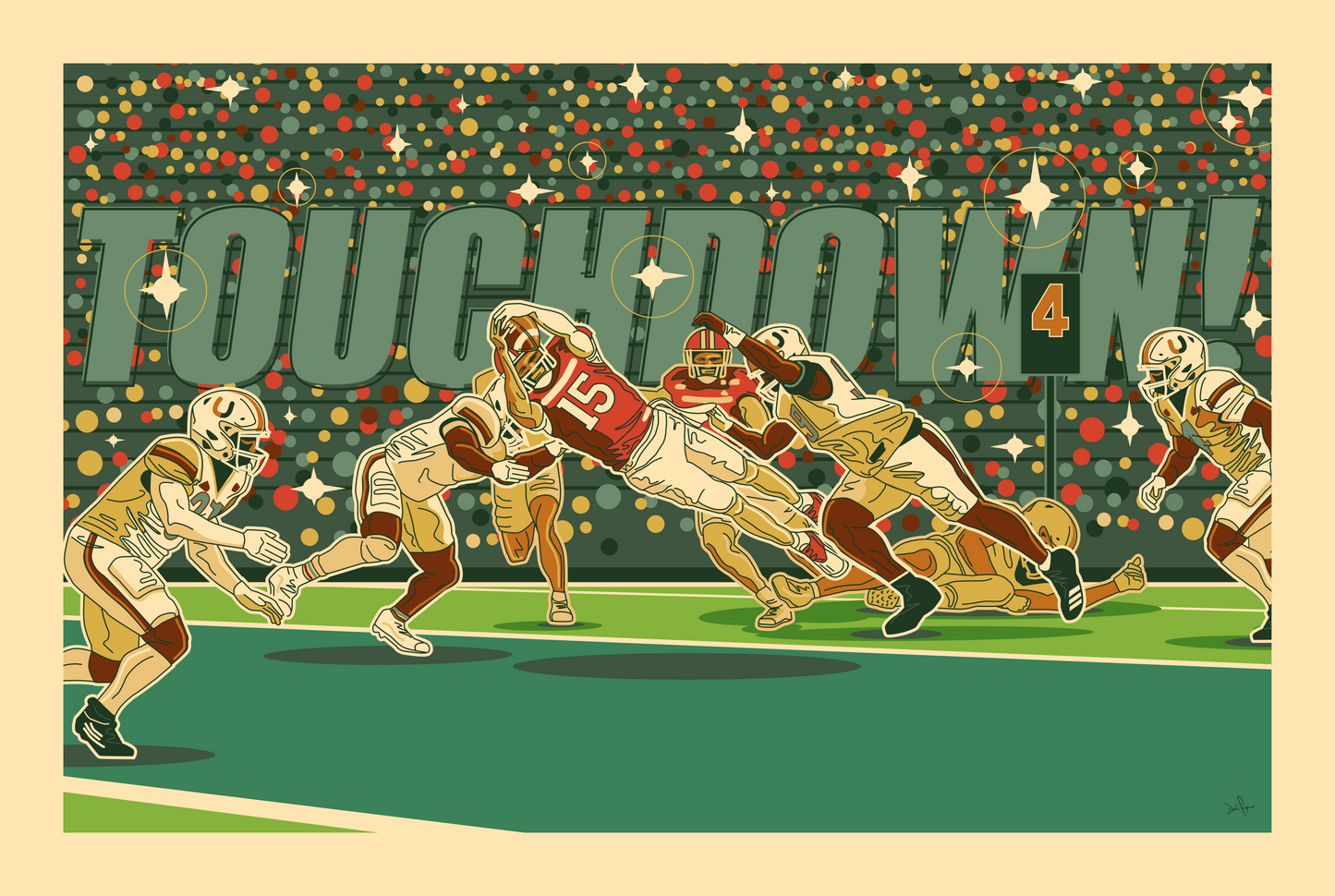 Indiana Hoosiers College Football Champions 2026 – Illustrated NCAA Wall Art | Indiana Hoosiers Wall Art