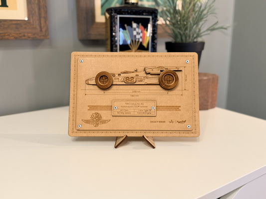 Jim Clark & the 1965 Lotus-Ford Type 38 – 3D Wood Art Display - Indy 500®