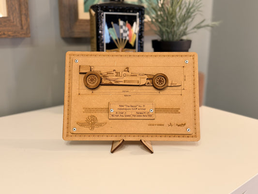 Al Unser Jr. & The Beast – 3D Wood Art Display - Indy 500®
