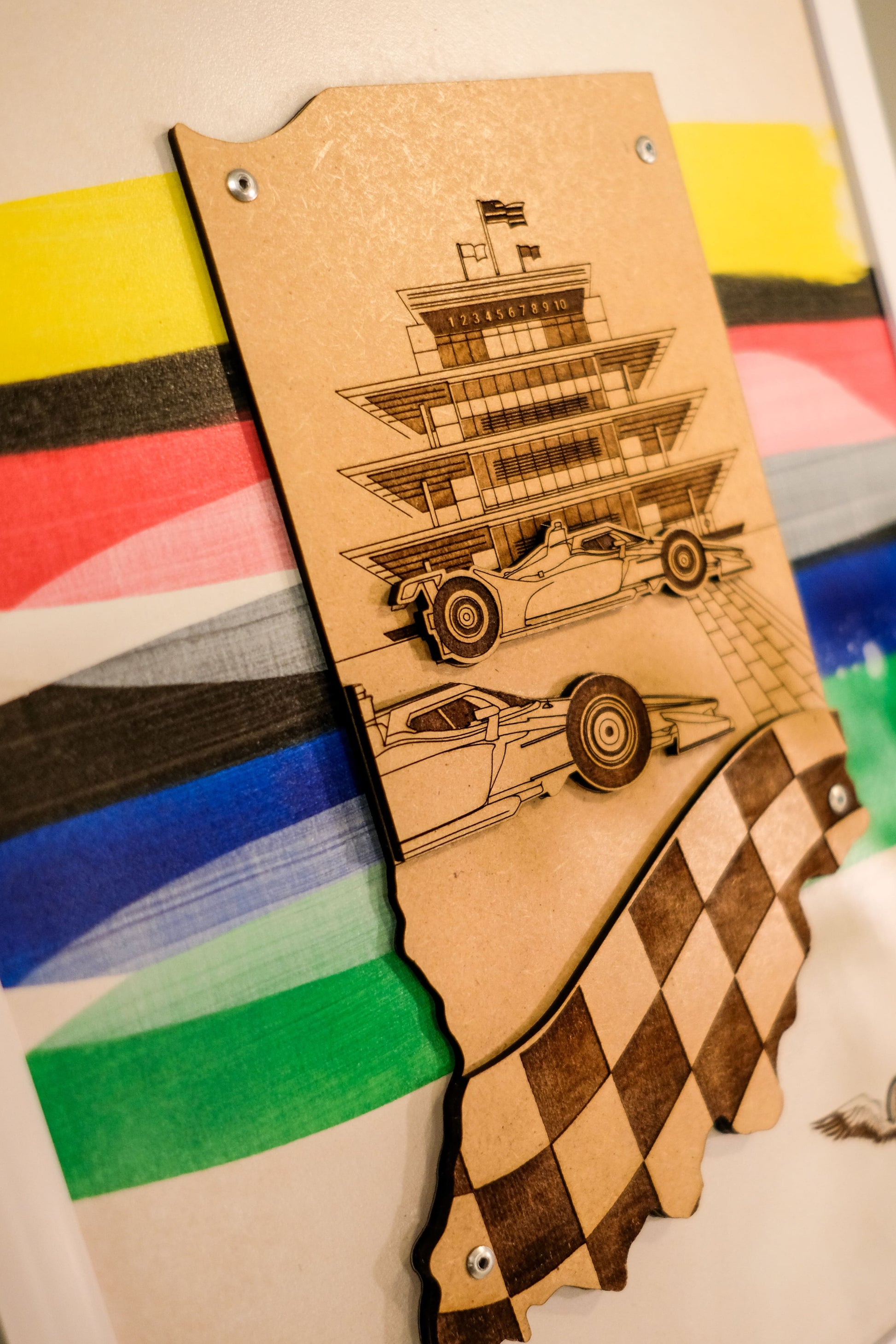 Indy 500 3D wood art – Indianapolis Motor Speedway® decor by PayneCraft