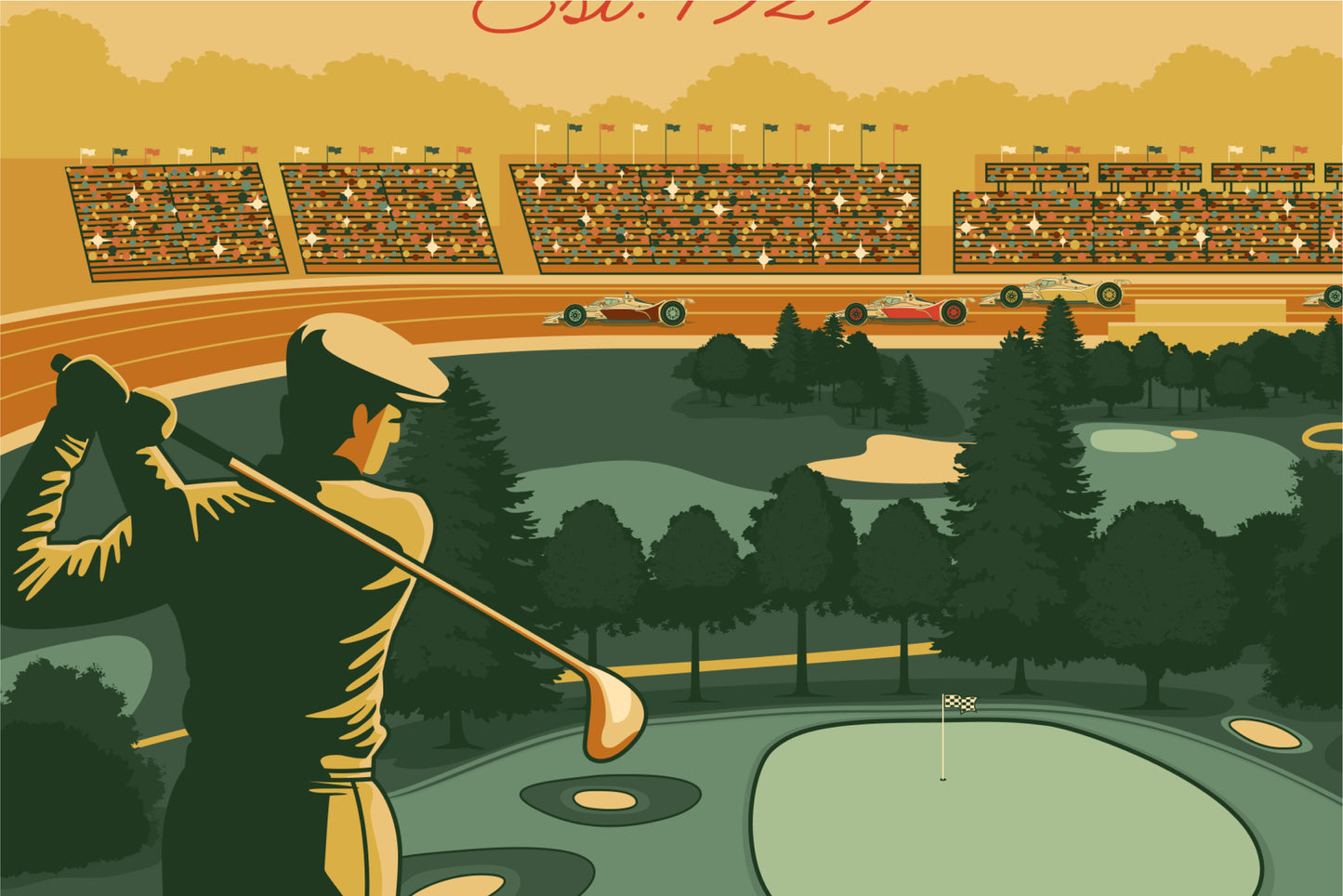 Indy 500 art print – Indianapolis Motor Speedway® vintage racing poster by PayneCraft