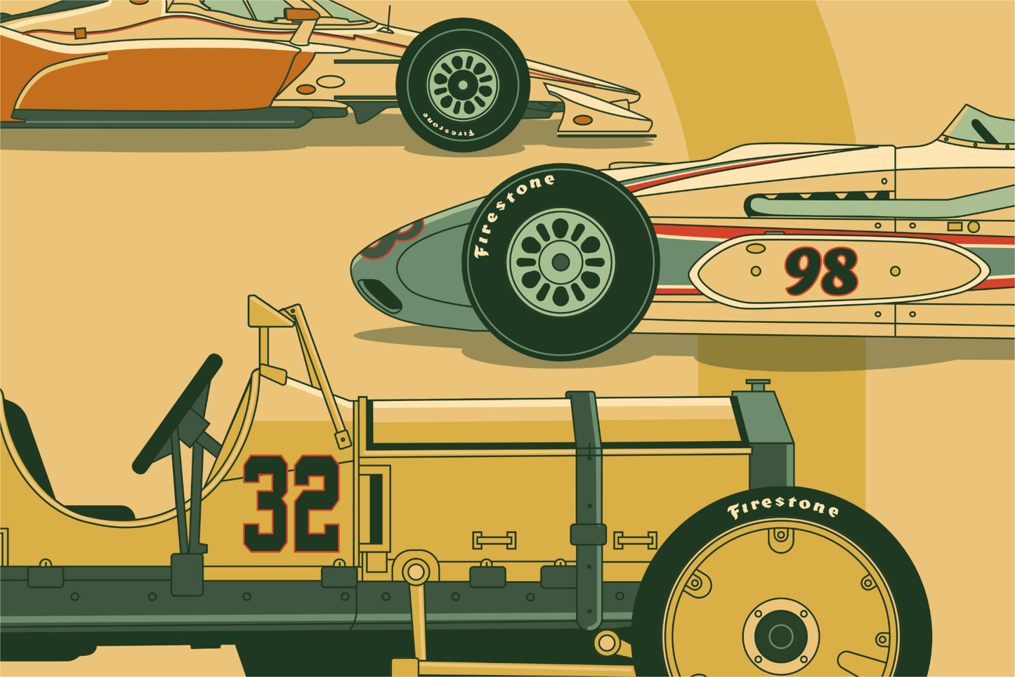 Indy 500 art print – Indianapolis Motor Speedway® vintage racing poster by PayneCraft