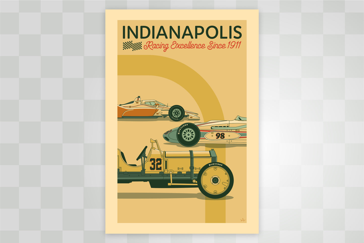 Indy 500 art print – Indianapolis Motor Speedway® vintage racing poster by PayneCraft