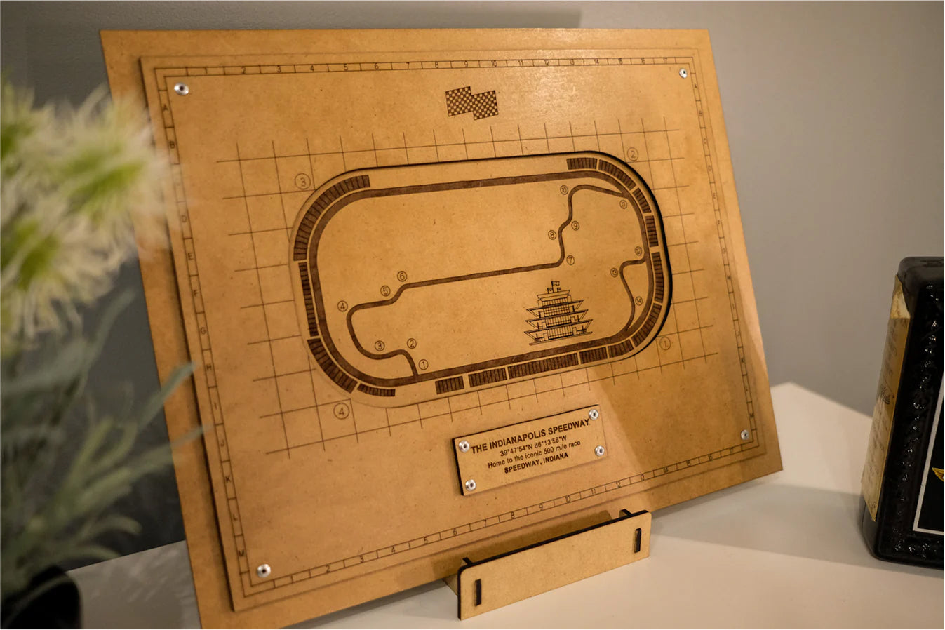 Indianapolis Motor Speedway® - 3D Track Map Woodcraft Art Display