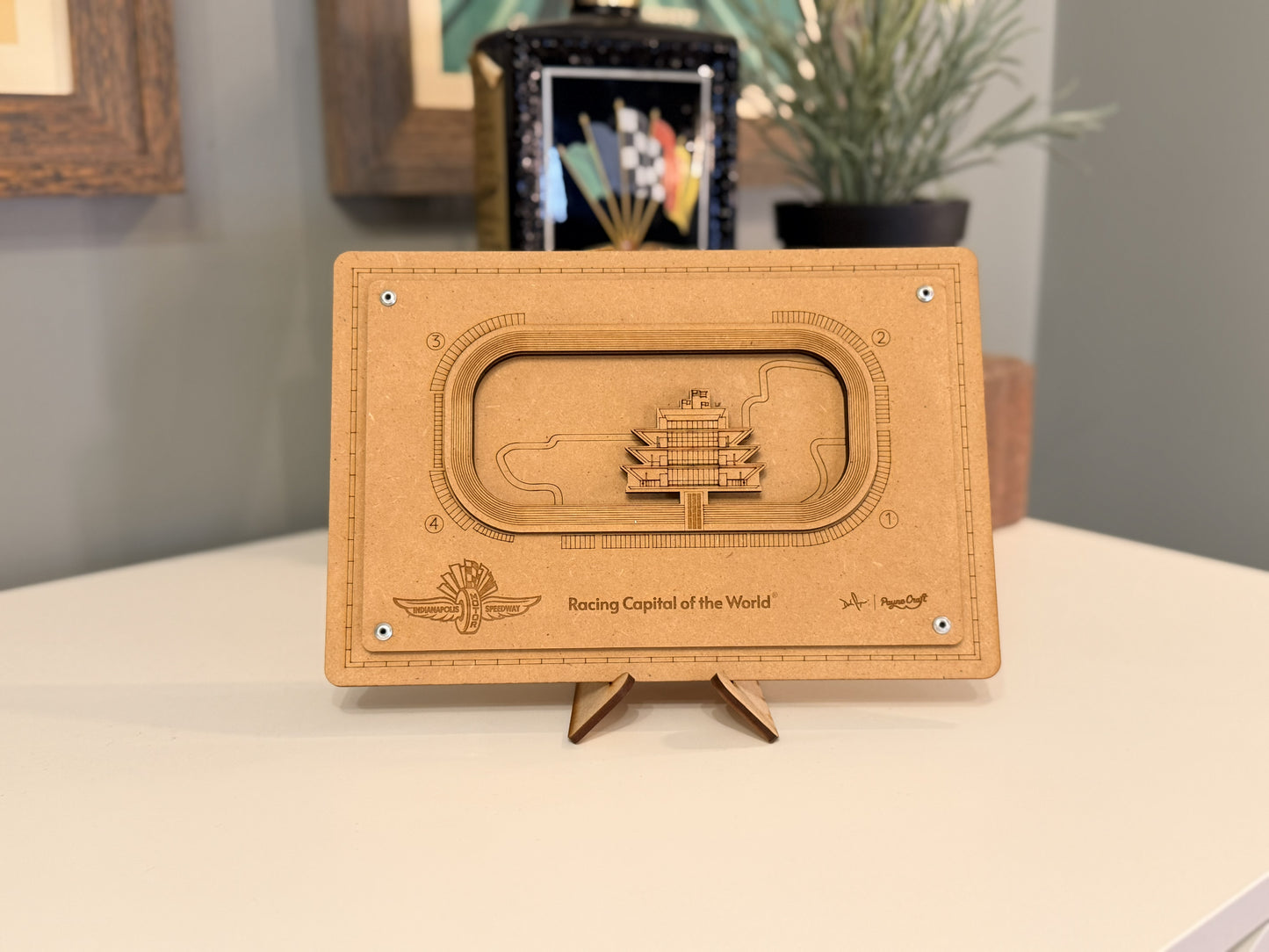 Indianapolis Motor Speedway® 3D Track Map Woodcraft Art Display