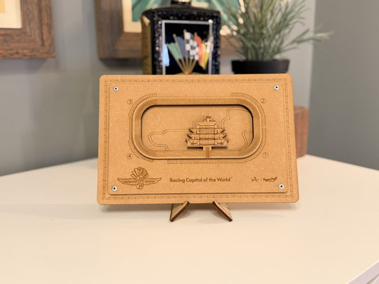 Indianapolis Motor Speedway® 3D Track Map Woodcraft Art Display